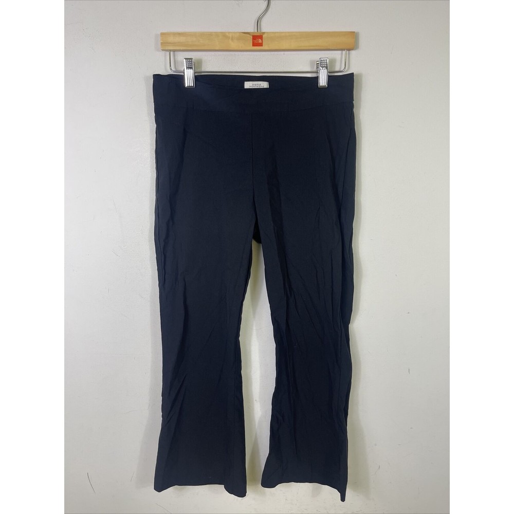 Avenue Montaigne Women's Black Leo Cropped Twill Flare Pants Size 8 $251